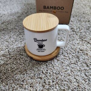 Bamboo Mug Warmer with 8oz Ceramic Mug